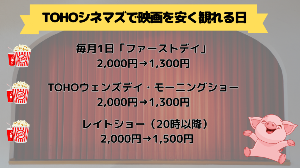 TOHOシネマズで映画を安く観れる日